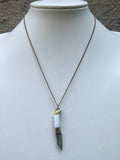 Tiny Pearl Handle Knife Necklace on Brass Chain (length options)