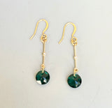 Swarovski Emerald Crystals + Gold Jeweled Bars