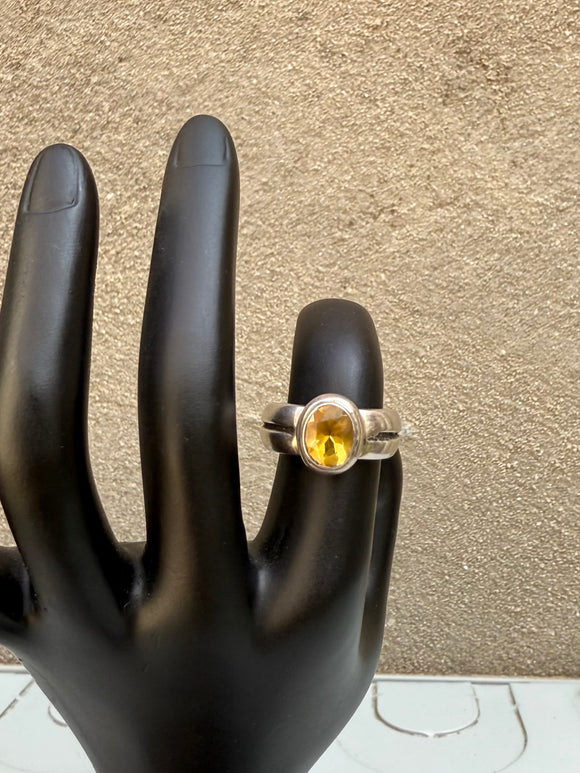 Vintage Faceted Citrine Ring