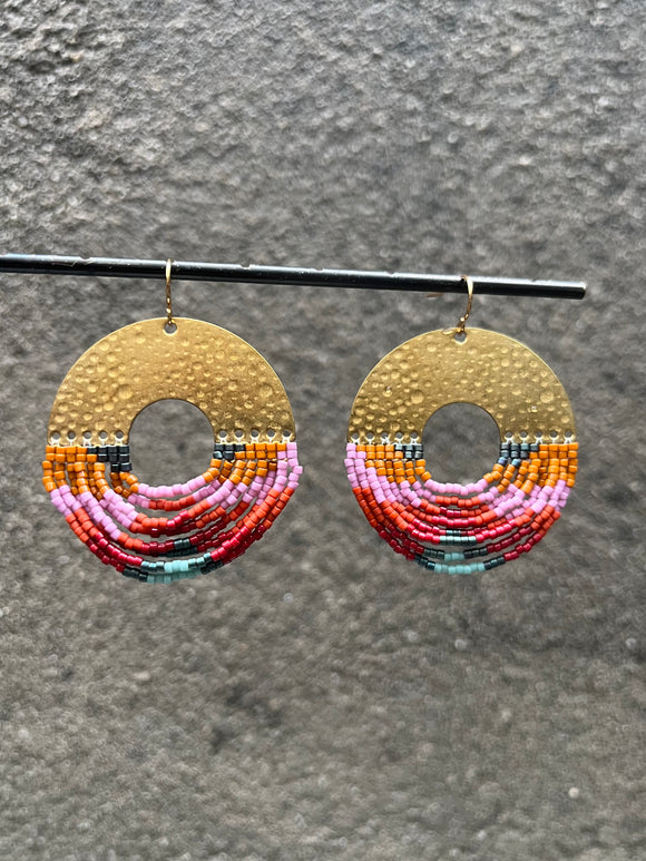 The Organic Circular Fringe Earrings (color options)
