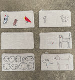 Multi Stitch Linen Zipper Pouches (multiple options)