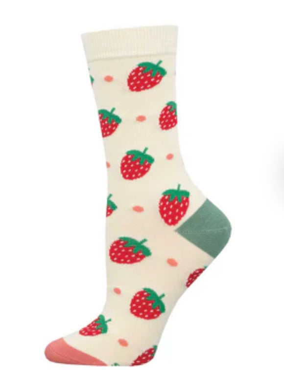 Strawberry Delight Bamboo Crew Socks