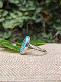 Zuni Hummingbird Vintage Sterling Silver and Turqoise Ring, Size 7