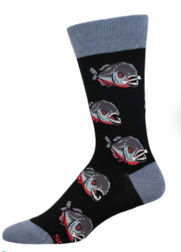 Piranha Cotton Crew Socks