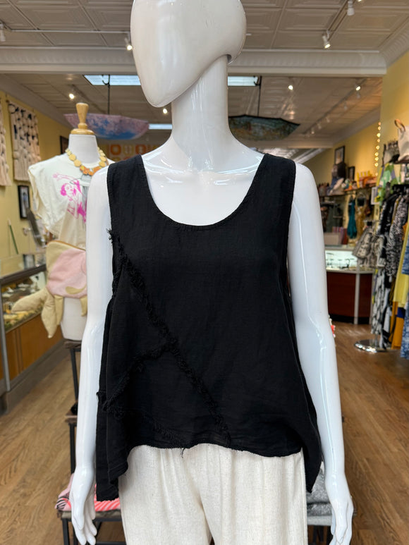 The Linen Stitch Accent Top (color options)