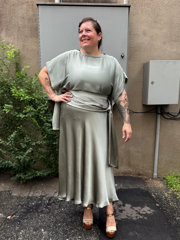 Washed Satin Boxy Blouse