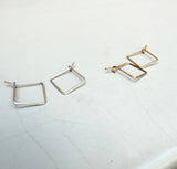 Mini Square Hoop Earrings (metal options)