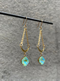 Sea Green Swarovski + Crescent Dangles