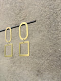 Oval + Square Earrings