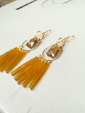 The Vintage Amber Acrylic + Topaz Crystal Earrings