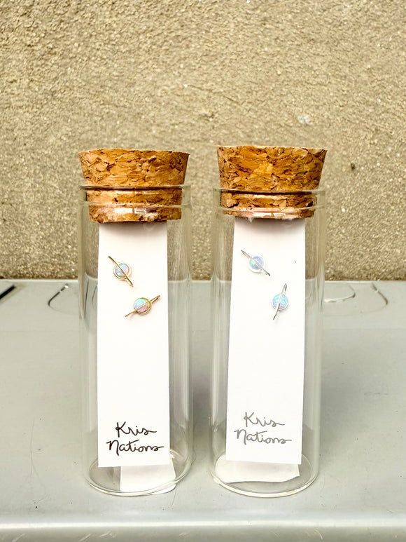 Saturn Stud Earrings (metal options)