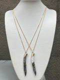 Shell Handle Knife Necklace with Gold Chain (multiple options)