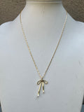 Gold Bow Necklace (length options)