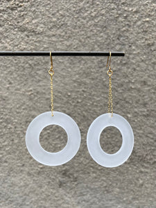 Frosted Lucite Hoop Dangles
