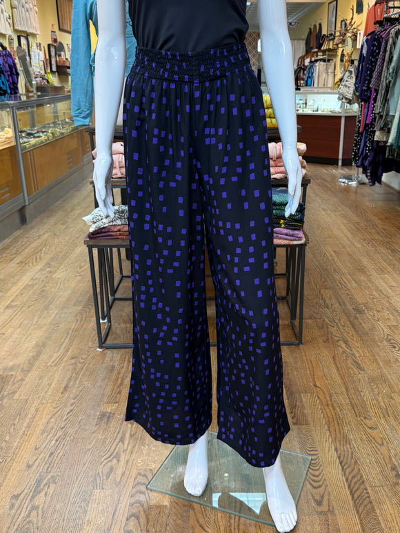 Purple Check Palazzo Pant