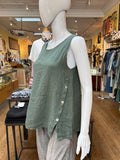 Linen Button Accent Tank (color options)