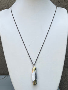 Shell Handle Knife Necklace with Brass Chain (multiple options)