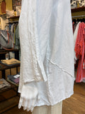 Linen Stitch Trim Asymmetrical Top (color options)