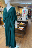 Satin Kimono Sleeve Maxi Dress