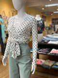 Polka Dot Wrap Around Blouse