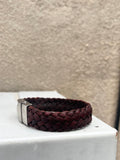 Snap Clasp Woven Leather Bracelet