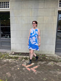 Blue Menagerie Art Dress (white)