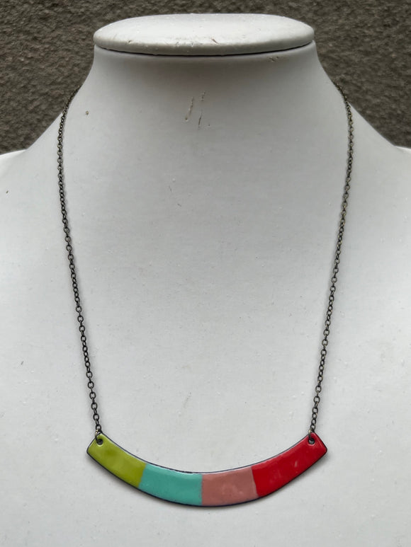 Multi-Color Arc Reversible Enamel Necklace
