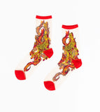 Flaming Cheetah Sheer Socks