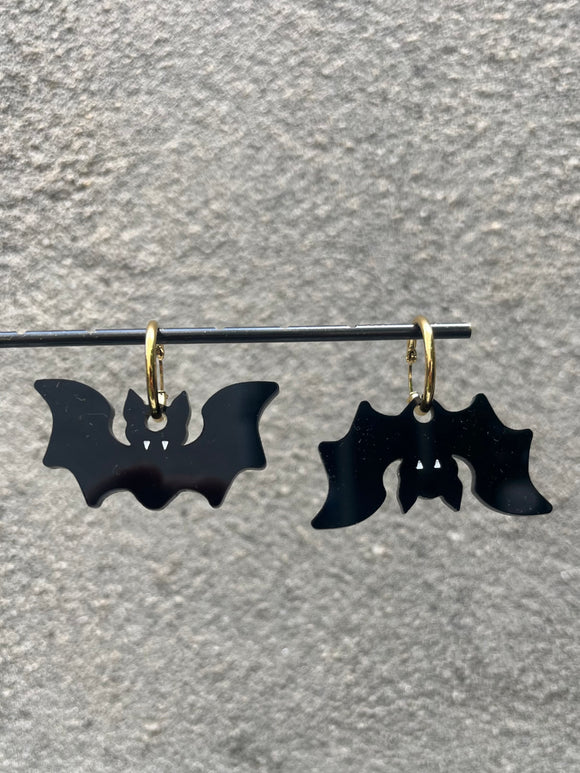 Bat Hoop Earrings