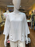 The Linen Button Hem Top (color options)
