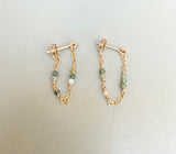Gemstone Chain Hoop Earrings