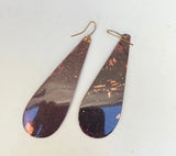 Heat Patina Teardrop Earrings