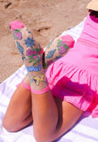 Jaws Aquatic Florals Shimmer Sheer Socks
