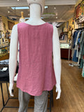 Linen Button Accent Tank (color options)