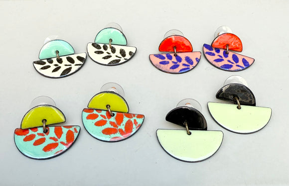 Half Moon Stud Earrings (color options)