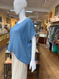Linen Wide Neck Frayed Lines Top (color options)
