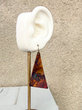 Heat Patina Triangle Earrings