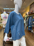 The Linen Button Hem Top (color options)