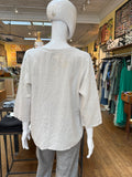 Linen Button Hem Top (color options)