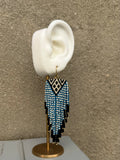 Beaded Handwoven Sonoran Triangle Fringe Earring (color options)