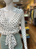 Polka Dot Wrap Around Blouse