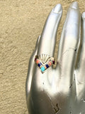 Triangle Point Stone Inlay Ring