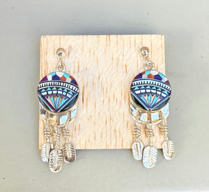 Vintage Zuni Feather Earrings