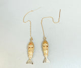 Gold Fish Threader Earrings