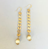 The Brass Stack and Bead Earrings