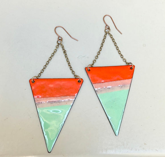 The Sunset Enamel Earrings