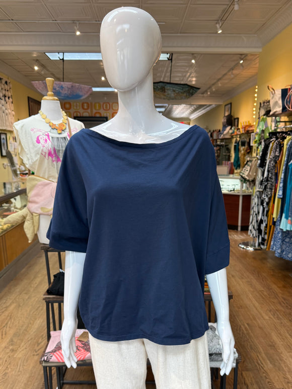 Cotton Wide Neck Dolman Top (color options)