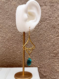 Swarovski Peacock Crystals + Gold Filigree Earrings