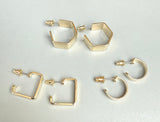Gold Shape Hoop Earrings (multiple options)