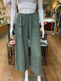 The Linen Button Hem Pants (color options)
